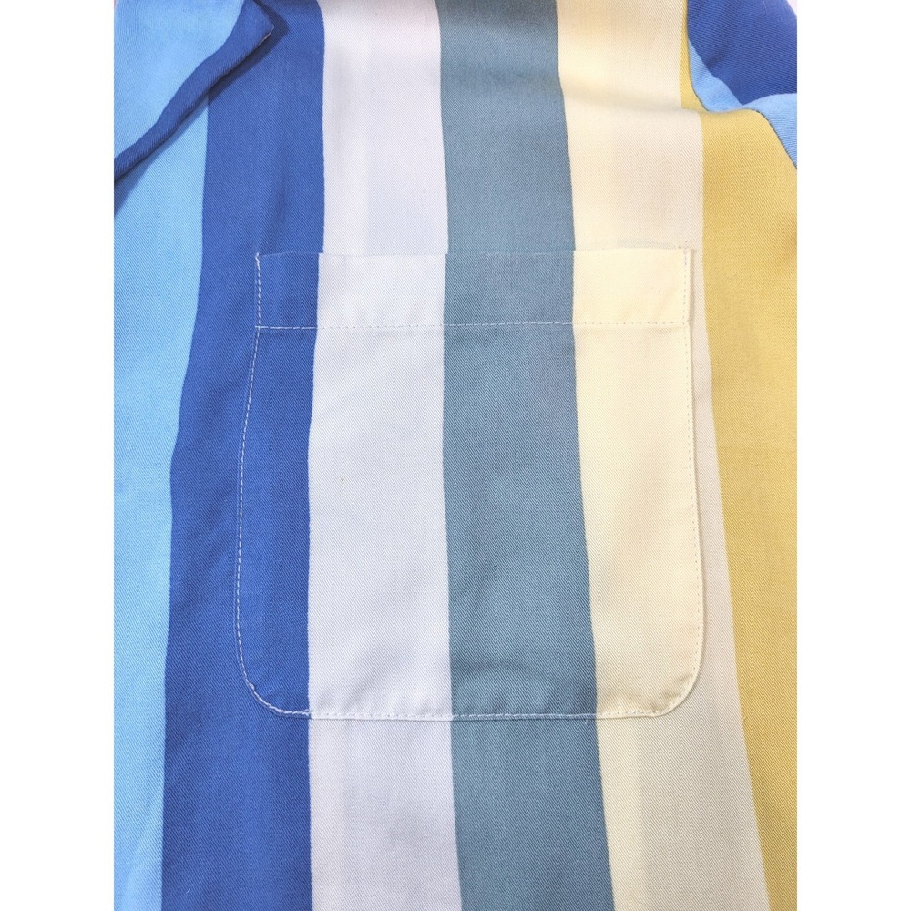 Reformation Womens Short Sleeve Camp Striped Button Down Shirt Multicolor Medium - Picture 6 of 9